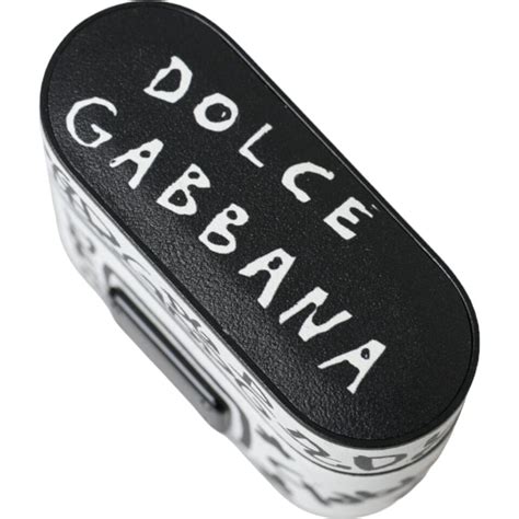 Dolce & Gabbana Embossed Scribble Leather Airpods Case .